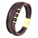 Pulseira Masculina Trançada de Couro