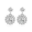 Brincos Pendentes em Prata e Moissanite