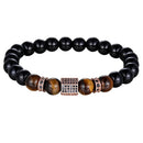 Pulseira Masculina com pedras de Ônix