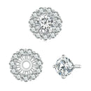 Brinco Flor Clássica - Moissanite & Prata 925