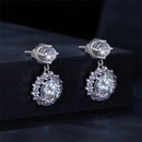 Brincos Pendentes em Prata e Moissanite