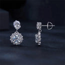 Brincos Pendentes em Prata e Moissanite