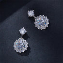 Brincos Pendentes em Prata e Moissanite
