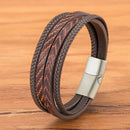 Pulseira de Couro Masculina Senna