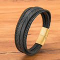Pulseira de Couro Masculina Senna