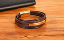 Pulseira de Couro Masculina Aaron