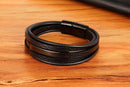 Pulseira de Couro Masculina Aaron