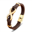 Pulseira de Couro Masculina Infinito