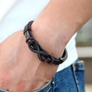 Pulseira de Couro Masculina Infinito
