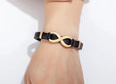 Pulseira de Couro Masculina Infinito