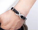 Pulseira de Couro Masculina Infinito