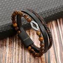 Braceletes Masculino em Couro - Linha Classic - Agma Brasil - Marrom