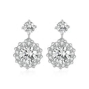 Brincos Pendentes em Prata e Moissanite