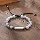 Pulseira Pérola Masculina - branco lunar