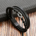 Braceletes Masculino em Couro - Linha Classic - Agma Brasil - Preto