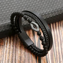 Braceletes Masculino em Couro - Linha Classic - Agma Brasil - Preto