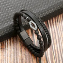 Braceletes Masculino em Couro - Linha Classic - Agma Brasil - Preto