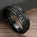 Braceletes Masculino em Couro - Linha Classic - Agma Brasil - Preto