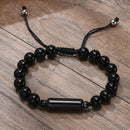 Pulseira Pérola Masculina - Preto profundo
